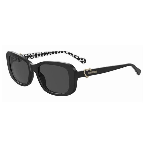 New MOSCHINO Black Rectangle MOL 060/S 807IR Sunglasses Women - Picture 1 of 4